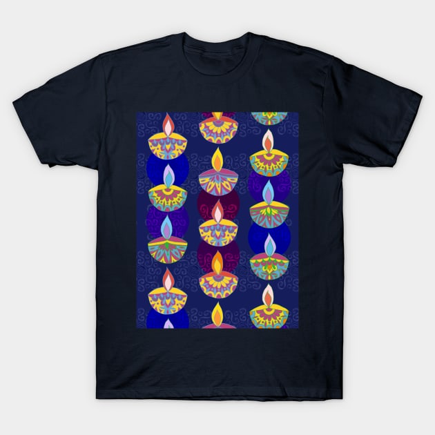 Diwali Diya Lamps T-Shirt by MitaDreamDesign